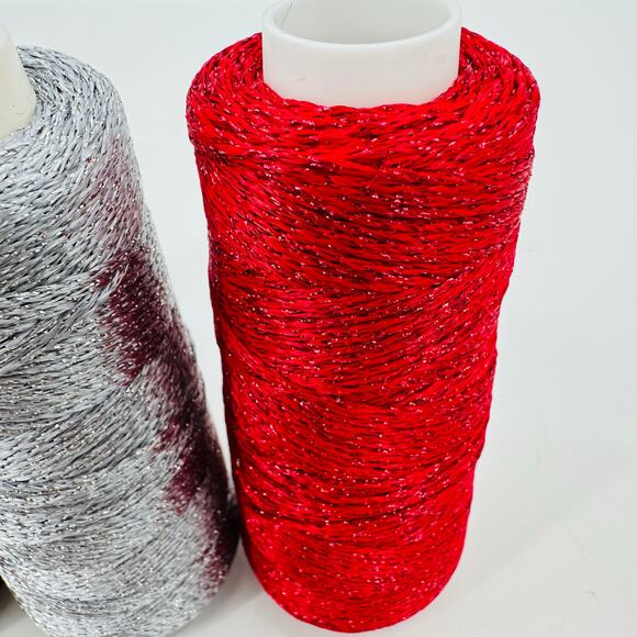 Karat Skacel Collection Sparkly Metallic Rayon Polyester DK Red Copper Silver - Picture 4 of 7